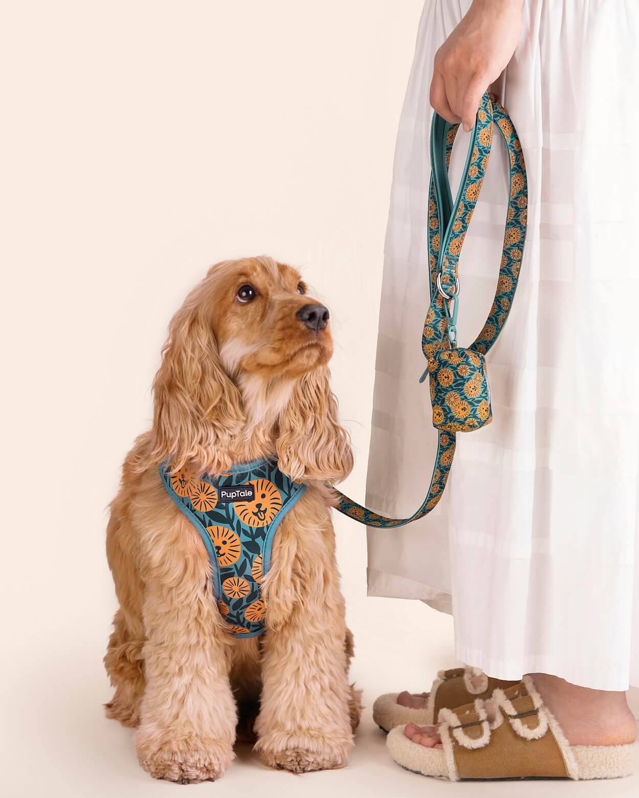 Dog Harness and Leash Set | Spring Sunflower Green & Yellow
